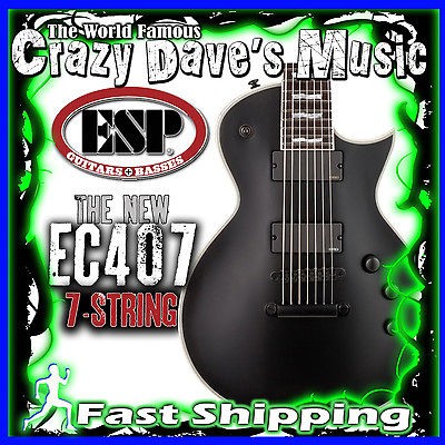ESP LTD Deluxe EC 407 Black 7 String w/ EMG Active Pickups EC407 EC 
