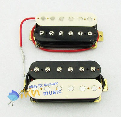 Set of Zebra Cream/Black Electric Guitar Pickups Bridge Neck Pickup