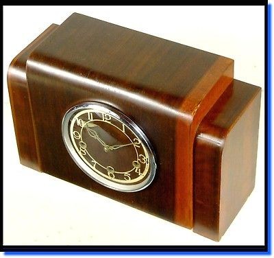 Elegant ART DECO Westminster Chime 8 Day MANTLE CLOCK Serviced 