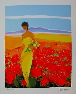 EMILE BELLET CHAMP DE FLEURS Hand Signed Limited Editon Lithograph