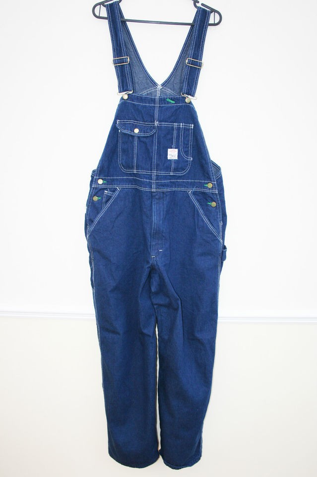 Mens VTG POINTER DARK BLUE DENIM Bib DUNGAREES OVERALLS Rockabilly L 