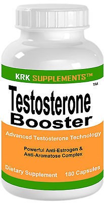 Bottle Testo Booster 180 Capsules Chrysin Tribulus KRK SUPPLEMENTS