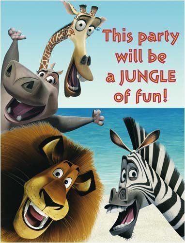   Find ~ MADAGASCAR Birthday Party (8) INVITATION CARDS with Envelopes