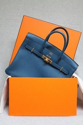   35CM 40 Blue Thalassa GOLD Hardware Epsom BIRKIN P Stamp New 2012