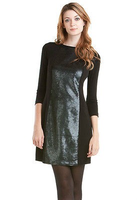   PROPER Eva Franco 10 M SEQUIN Embellished KNIT Cocktail Dress Black