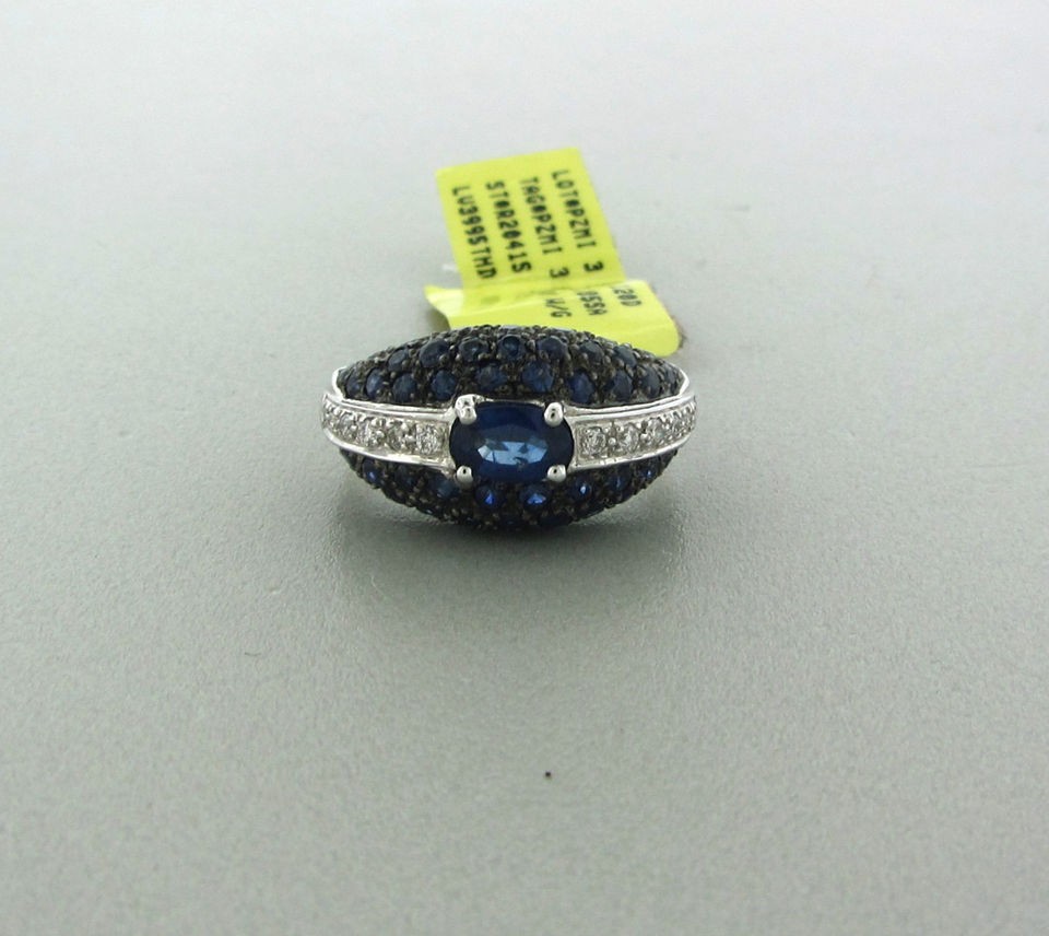 NEW LEVIAN 14K WHITE GOLD DIAMOND 1.85ctw SAPPHIRE RING $3995