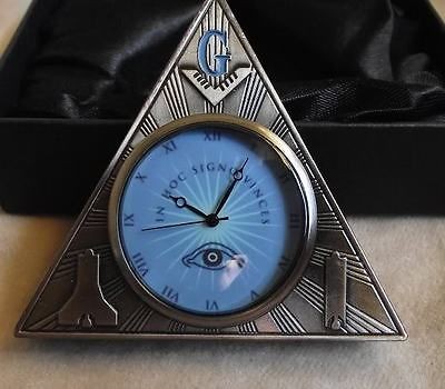 MASONIC DESK CLOCK   NEW   A BEAUTY  SEE MY OTHER MASON 