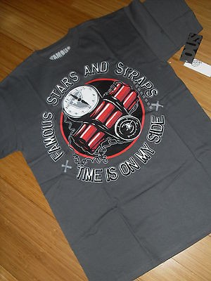 Famous Stars & Straps = Crew Neck = Gray Time Bomb = T Shirt = Mens 