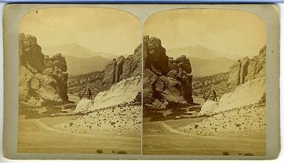 STEREO   COLORADO ENTRANCE TO GARDEN OF THE GODS GURNSEY