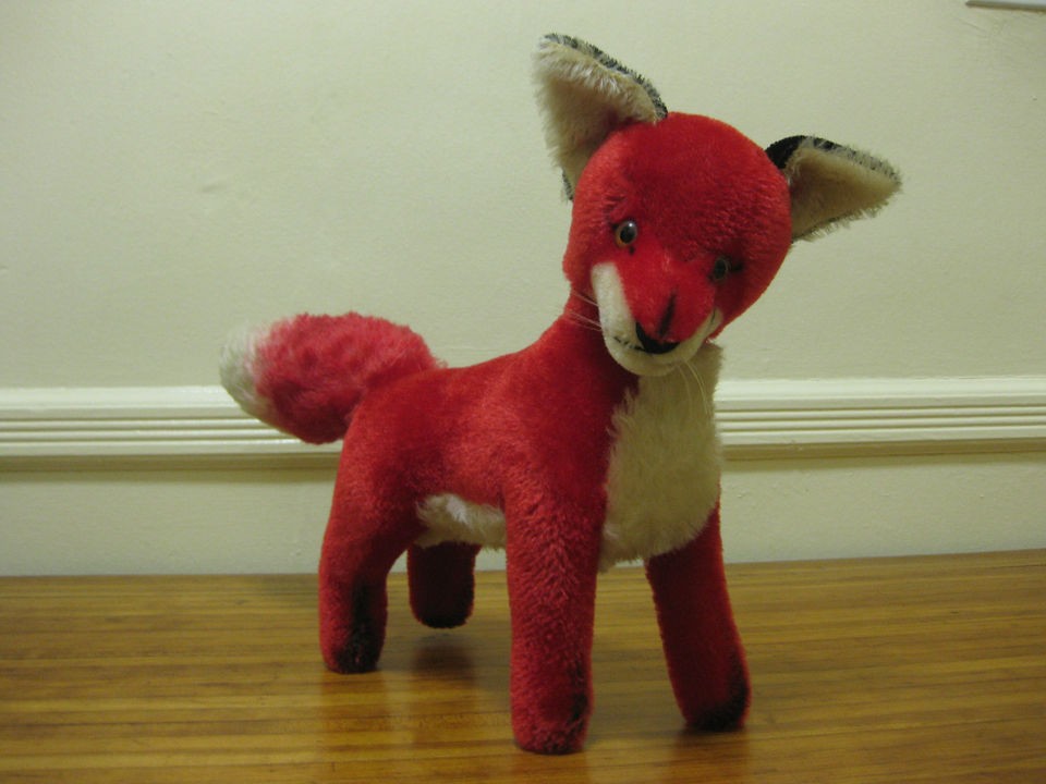   Steiff red mohair Fuchs FOX 1960 FAO Schwarz NYC jointed head 1329/98