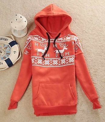   Womens Fairisle Nordic Hoodie Fashion Top Girls Tops New Hoodies