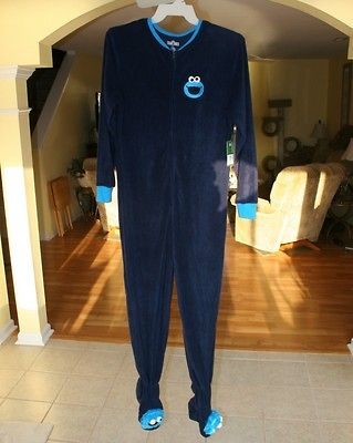   Womens Footed Footie Fleece Cookie Monster Pajamas 2XL 2X LAST ONE