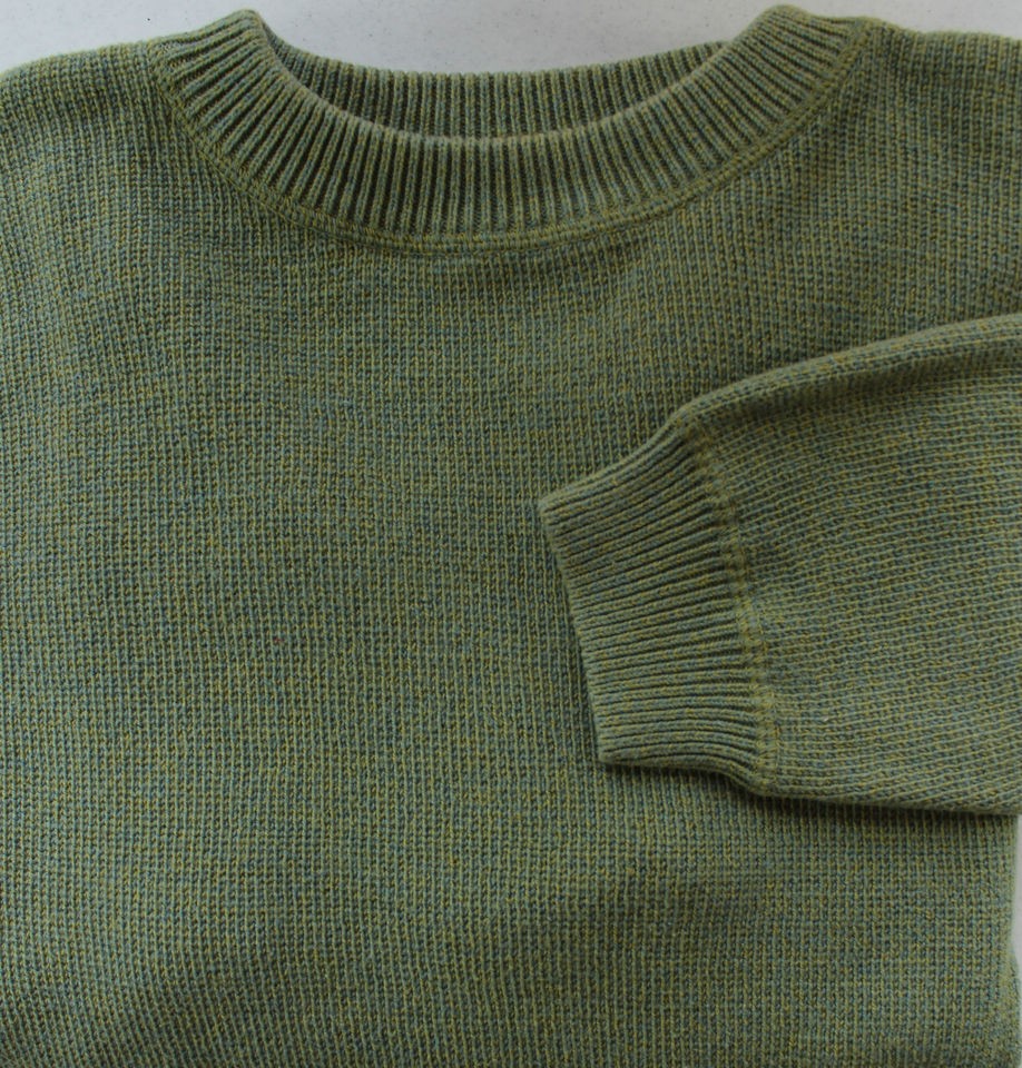 Marshall Fields Field Gear Cotton Sweater Green Blue Yellow Large Tall 