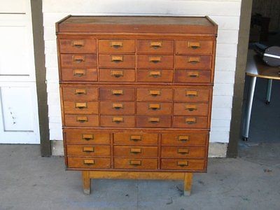   Globe Wernicke Oak 33 Drawer Stacking Columbia File Cabinet Awesome