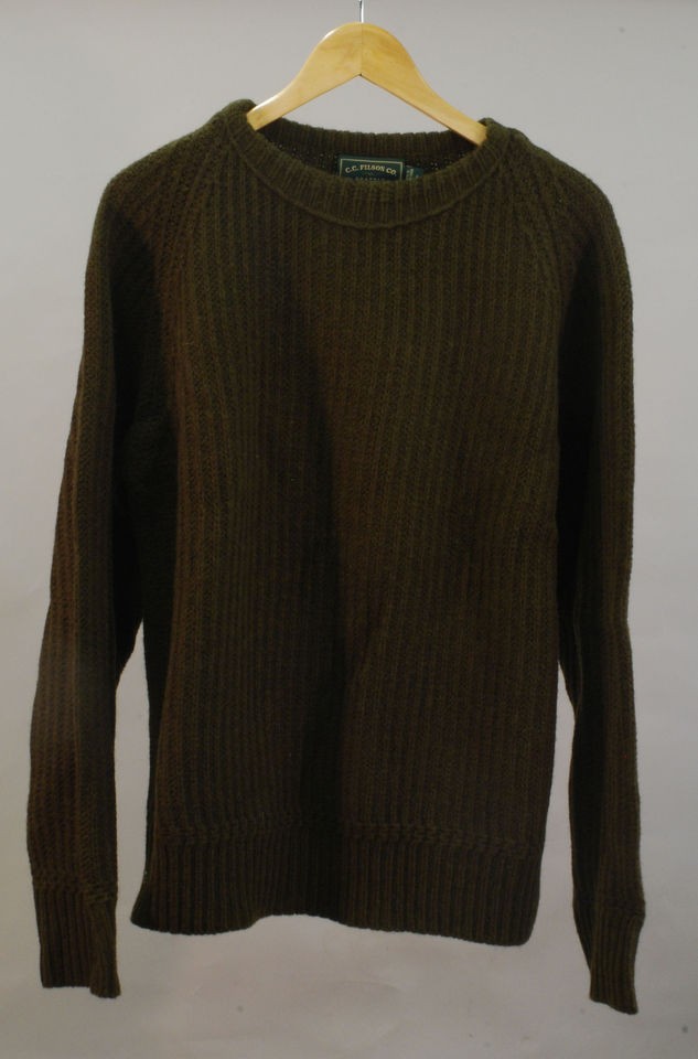 Filson Lodge Sweater Mil Olive New With Tags Lambs Wool