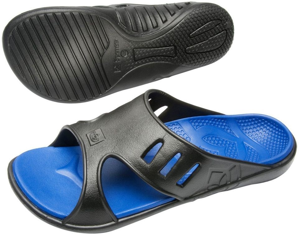 SPENCO POLYSORB FUSION MENS ARCH SUPPORT BLACK COBALT SANDAL NEW ALL 