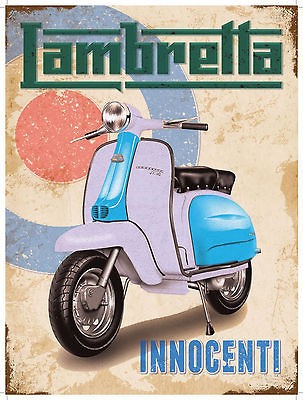 LAMBRETTA INNOCENTI VINTAGE CLASSIC ITALIAN SCOOTER LC115 METAL WALL 