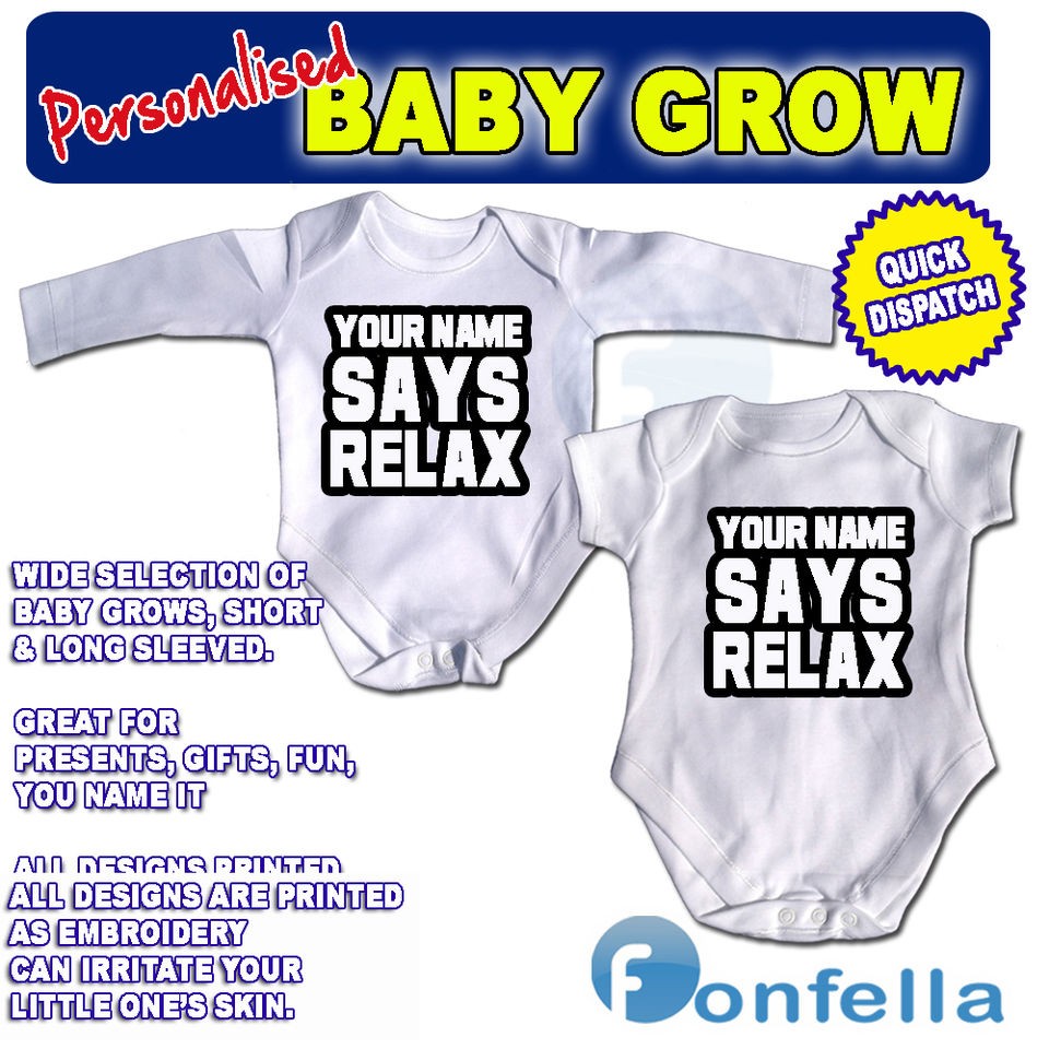 YOUR NAME FRANKIE SAYS RELAX   GROW BOY GIRL BIRTHDAY GIFT PRESENT 
