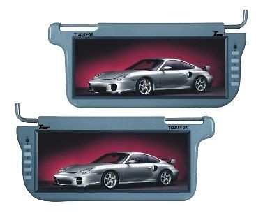 PAIR GRAY 12 SUN VISOR MONITOR LCD DVD SUNVISOR SCREEN FOR USE WITH 