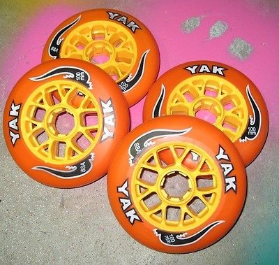 YAK 100mm ORANGE STRONG CORE SCOOTER WHEELS SET OF 4   razor pro madd 