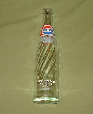 10 oz Pepsi Cola Vintage Glass Soda Pop Bottle Collectible Box Style 