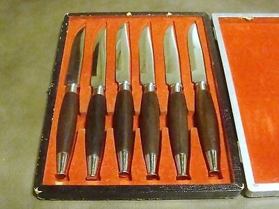 Vintage Chef Maurice Japanese Eames Era   6 Steak Knife Boxed Set