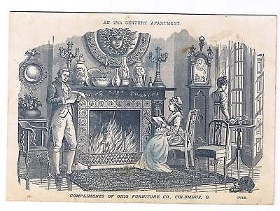 OHIO FURNITURE CO. 18th Century Apartment Trade Card 1880s