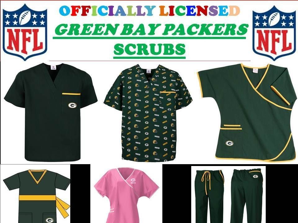 GREEN BAY PACKERS SCRUB TOP GREENBAY PACKERS SCRUB PANTS GREENBAY 