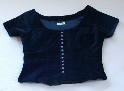 German Austria​n black Trachten Mieder top size 38 (GER/AUT) size 6 