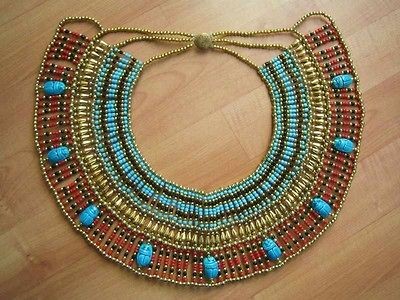   Belly Dance Egyptian Necklace CLEOPATRA w/9 Scarabs GypsyNEW