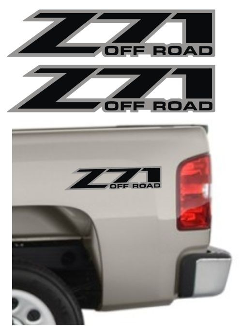   Vinyl Decals / Stickers Chevy Silverado GMC Sierra Z 71 (Black/Gray