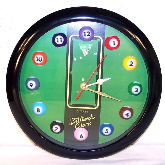 POOL HALL BILLIARDS CLOCK WITH BALLS eight ball clocks billard 