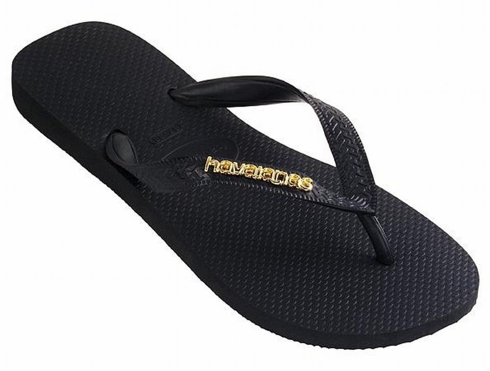 HAVAIANAS LOGO MT FLIP FLOPS TOE POST SANDALS BEACH POOL SHOES black 