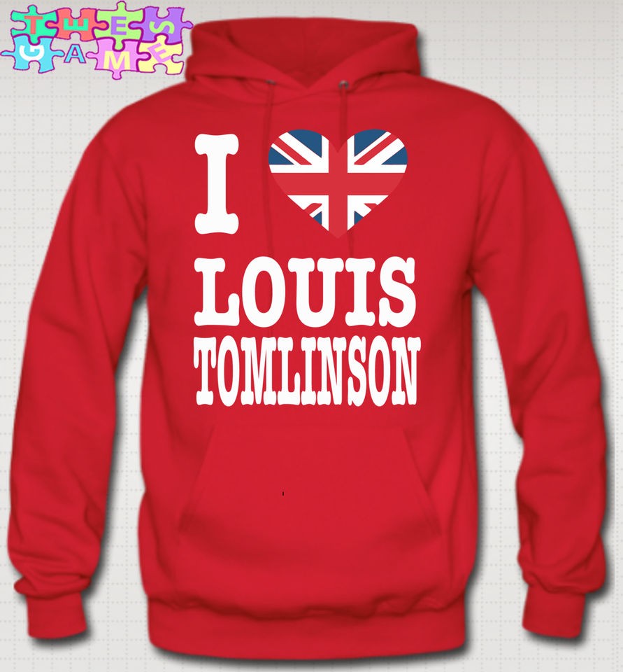 LOVE LOUIS TOMLINSON HOODIE BRitish flag niall zayn liam louis one 