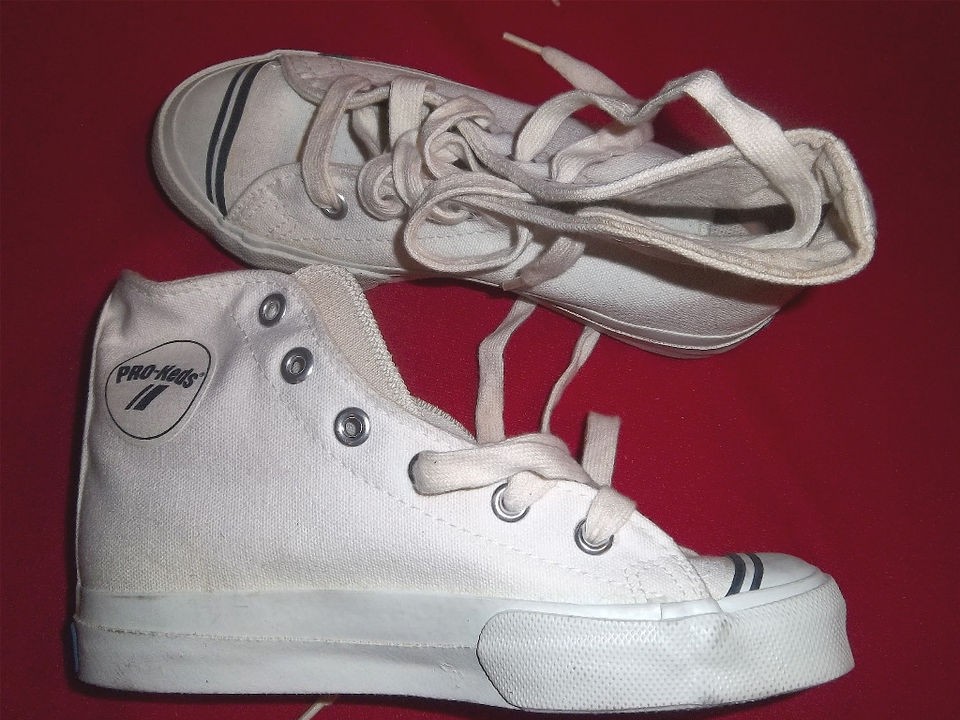 VTG NEW NOS  Made in USA  Rare WHITE Hi Top PRO KEDS SZ 5.5 (BOYS 3.5 