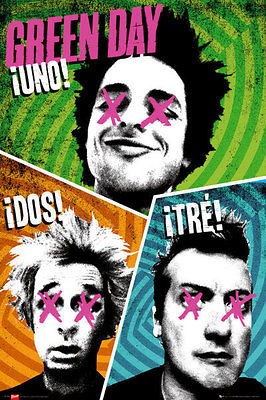 GREEN DAY POSTER   Trio Group Pose Uno Dos Tre OFFICIAL LARGE 