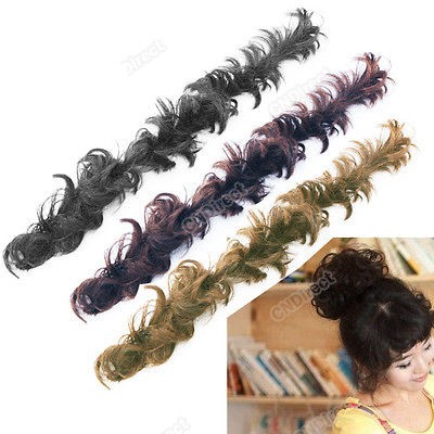 New Hot Stylish Human Hair Piece Wig Scrunchy for Bun or Pony Tail 