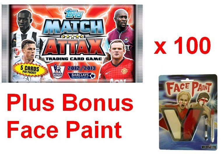 TOPPS MATCH ATTAX TRADING CARDS 2012 / 2013 x 100 PACKETS + BONUS FACE 