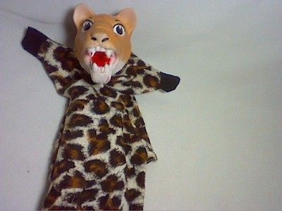 VINTAGE CHEETAH ANIMAL HAND PUPPET WITH FEET CREATED BY HAZELLE INC 13 