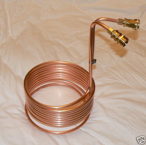 Super Efficient Copper Wort Chiller w/Brass GH Fittings