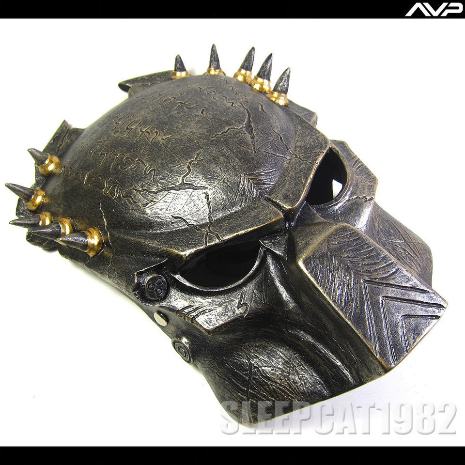 New Predator Mask Alien vs Predator Resin Movie Prop Replica Bronze 