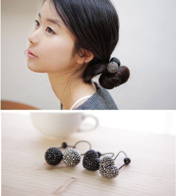 Bling Bling  Cute Shinning Ball Elastic Hair Band hair tie Ponytail 