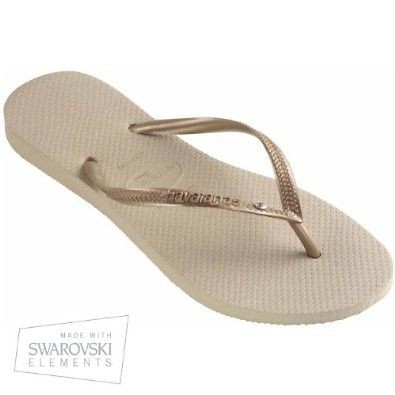 HAVAIANAS Flip Flops   Flipflops In Slim Crystal Sand & Light Gold 