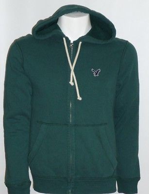 American Eagle Outfitters Mens Forest Green Hoodie Sweatshirt Jacket 