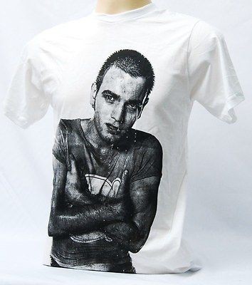 Ewan McGregor Trainspotting(film) white t shirt size M