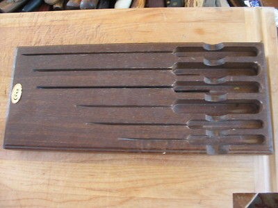 Vintage Case XX 6 Kitchen Knife Walnut Wall/Drawer Rack