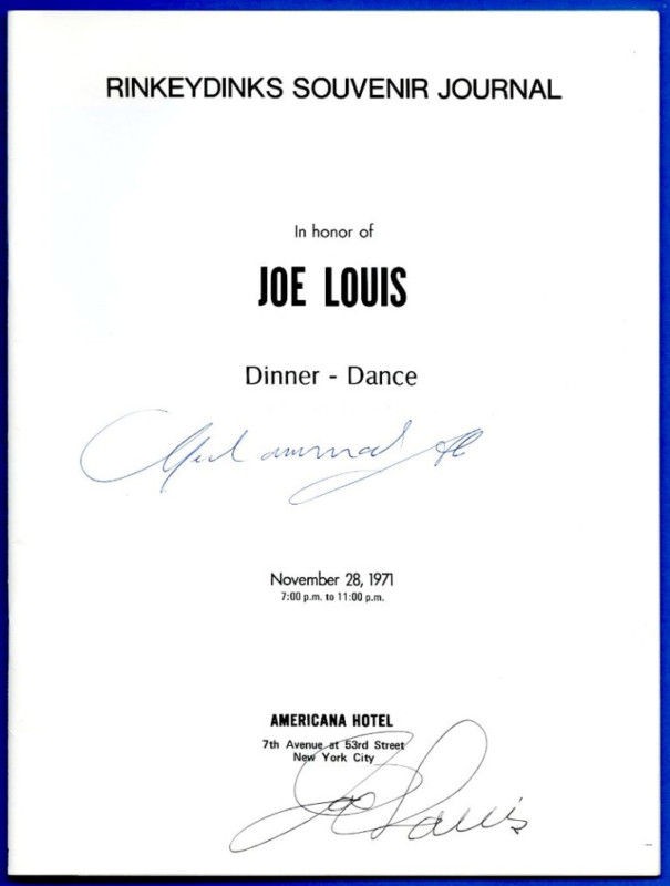 Muhammad Ali Joe Louis & Jackie Robinson Signed Program