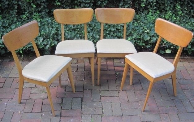 HEYWOOD WAKEFIELD SIDE~DINING CHAIRS~SET OF 4~MID CENTURY MODERN~1551 