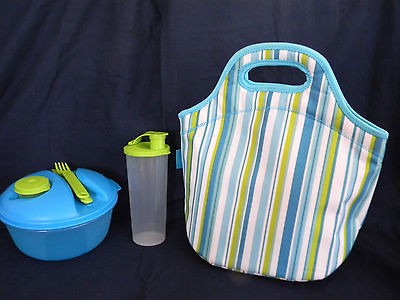 Tupperware On the Go Lunch Set   Insulated Fashionable Bag Salad 