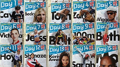 RARE Official London 2012 Olympic Games Daily Programmes Set Day 1 to 